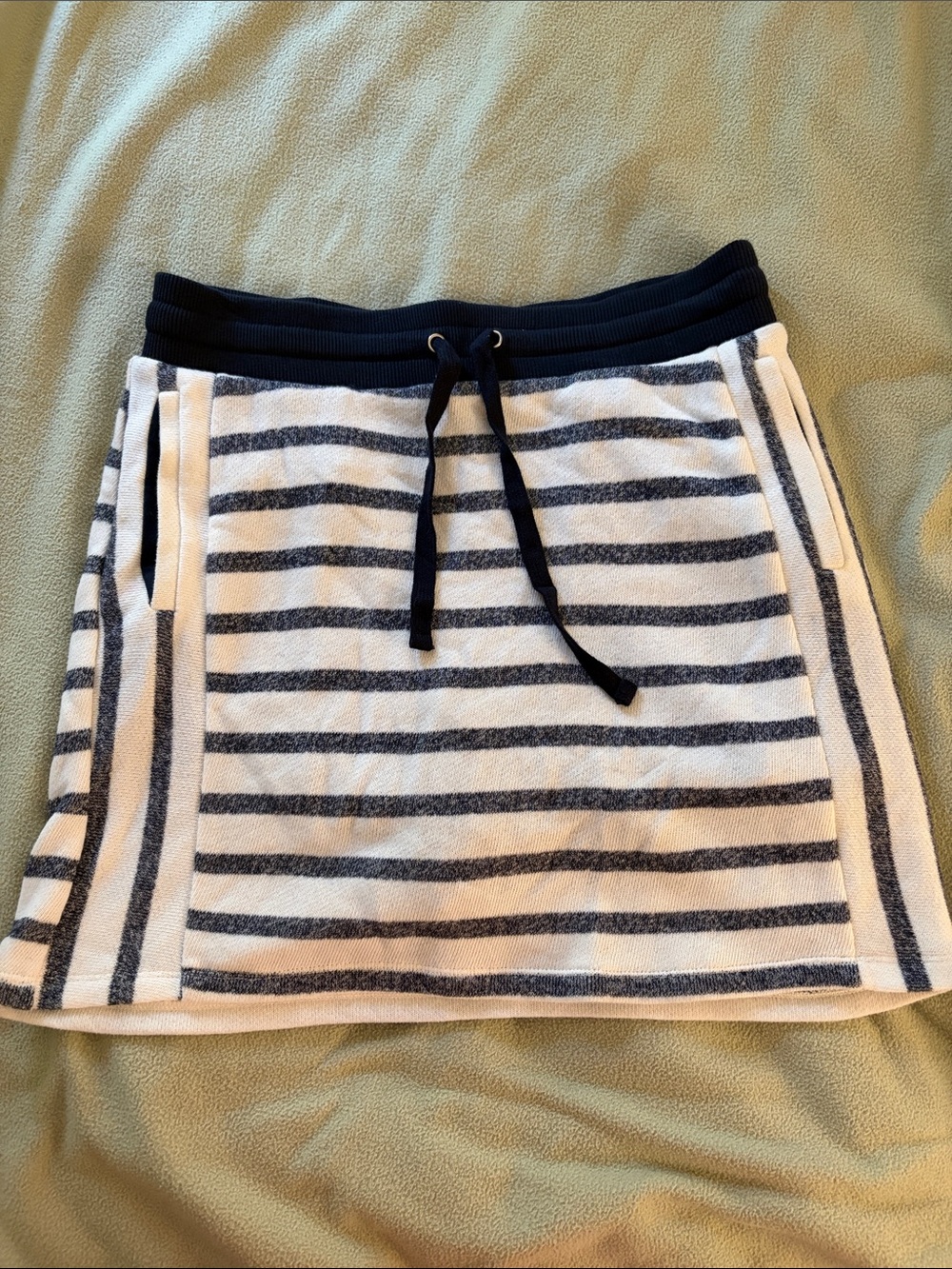 Jones New York Navy and White Striped Mini Skirt